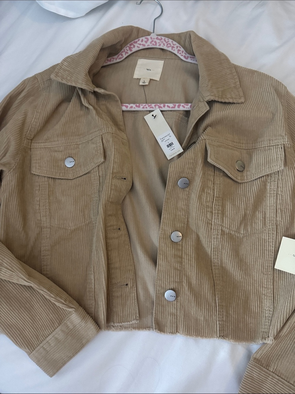 NWT tgla Tan Corduroy Cropped Jacket from Francesca’s